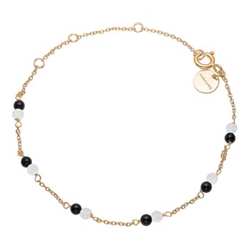 Aagaard Forgyldt sterling sølv armbånd med Onyx og Amazonite