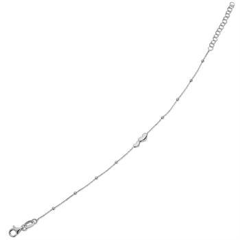 Halskæde i rhodineret sterling sølv med hjerte, 38 cm – Støvring Design