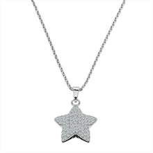 Halskæde i sterling sølv med zirkonia, 14x14 mm – Støvring Design
