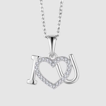 Vedhæng i sterling sølv med zirkonia, 10,5 x 15,5 mm – Støvring Design