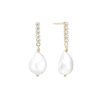Aagaard Forgyldte sterling sølv Øreringe, Sparkling Pearls