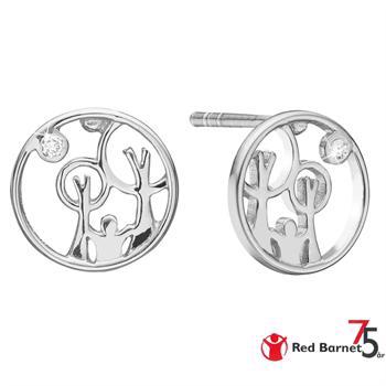 Aagaard Red Barnet 75 år sølvørestikker med Ø lab grown diamant