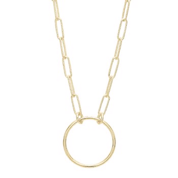 Aagaard Elegant forgyldt cirkel halskæde med led- i forgyldt sterling sølv