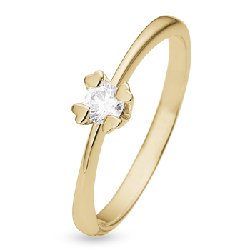 Mary fingerring, med i alt 0,25 ct labgrown diamant i 14 kt guld