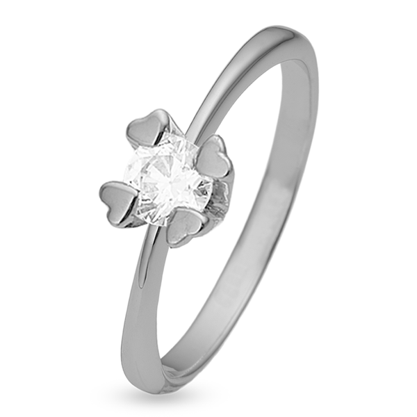 Mary 14 kt hvidguld ring med i alt 0,75 ct labgrown diamant Wesselton VS