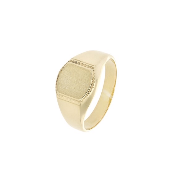 8 Karat Signet Ring med Blank/Børstet overflade - Aagaard (str. 56)