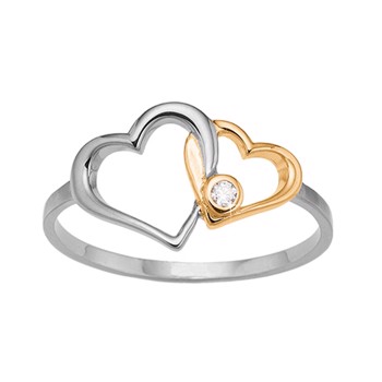 Aagaard 8 karat. guld og sølv ring med lab grown diamant