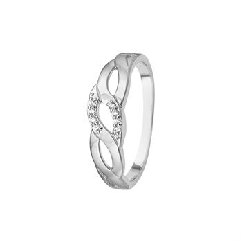 Aagaard Sterling sølv fingerring 8 zirkonia