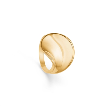 Randers Sølv ring med glat blad 585/-