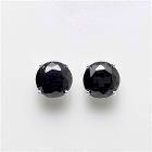Sølvørering med 8mm sort zirkonia