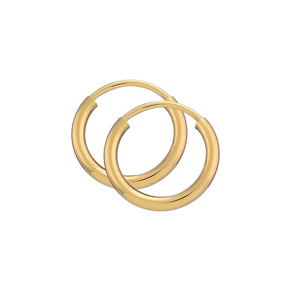 BNH Dame blanke 14 kt rødguld Øre creoler, Ø 13 mm x 2,0 mm