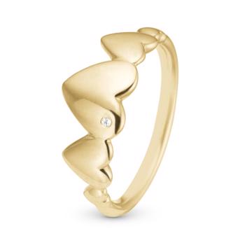 Christina Hearts For Ever ring – forgyldt sølv