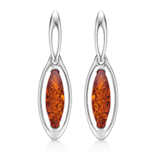 Ørehængere i sterling sølv, 7x18 mm – Støvring Design