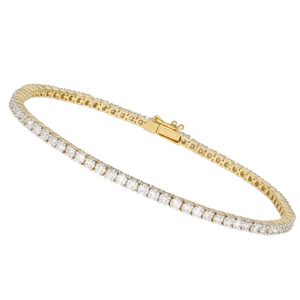 14 karat rødguld Tennisarmbånd med 2,86 ct diamanter, 18 cm