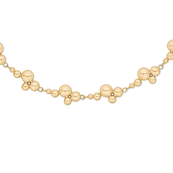 Randers Sølv kugle armbånd i 14 kt guld, 18½ cm