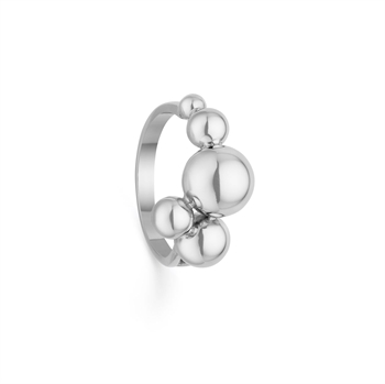 Randers Sølv kugle ring i sterling sølv, stor