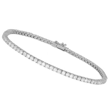 14 kt hvidgulds tennis armbånd med 2,82 ct diamanter, 17 cm