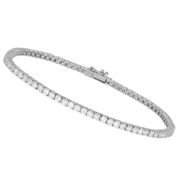 14 kt hvidgulds tennis armbånd med 2,82 ct diamanter, 17 cm