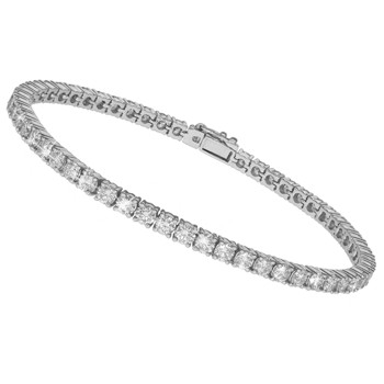 14 karat hvidguld Tennisarmbånd med 4,81 ct Labgrown diamanter, 17 cm