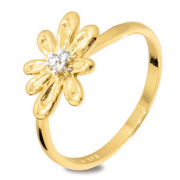 9 kt margurit ring med diamanter