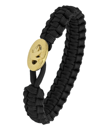 Aagaard From Soldier to Soldier – Sort armbånd med Soldier forgyldt Dove of Peace stållås