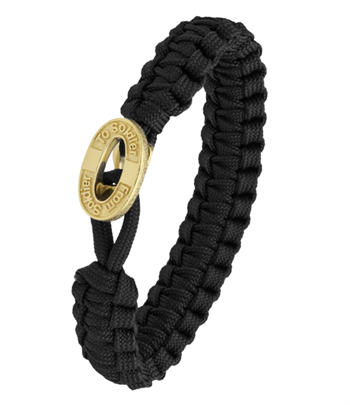 Aagaard From Soldier to Soldier – Sort armbånd med Soldier oxideret forgyldt stållås