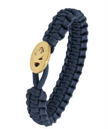 Aagaard From Soldier to Soldier – Blåt armbånd med Dove of peace forgyldt stållås