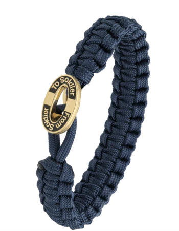 Aagaard From Soldier to Soldier – Blåt armbånd med Soldier forgyldt stållås