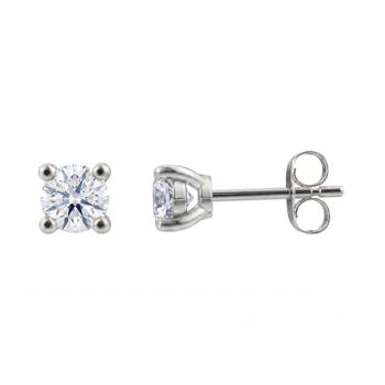 Luxury Solitaire ørestikkere, med i alt 0,50 ct Labgrown diamant i 14 kt hvidguld