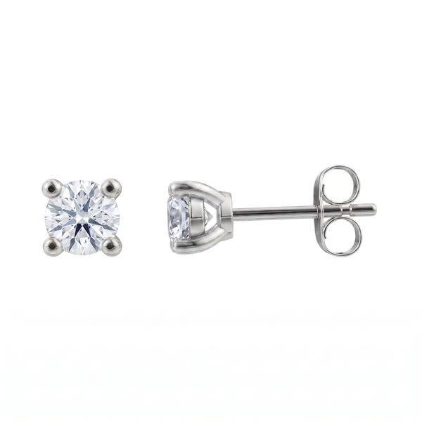 Luxury Solitaire ørestikkere, med i alt 0,50 ct Labgrown diamant i 14 kt hvidguld