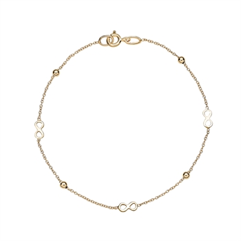 Armbånd med kugle i 8 karat guld, 18 cm – Lund Copenhagen