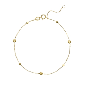 Armbånd med kugle i 8 karat guld, 16+19 cm – Lund Copenhagen