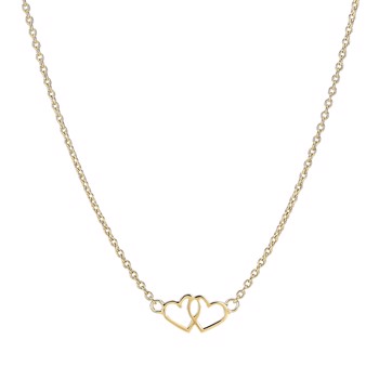 Collier med hjerte i 8 karat guld, 45 cm – Lund Copenhagen