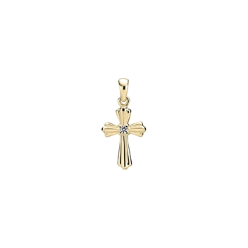 Vedhæng med kors i 8 karat guld, 20x13 mm – Lund Copenhagen