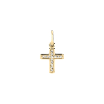 Kors med zirkonia 8 karat