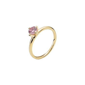 Ring i 8 karat guld med zirkonia, 5 mm – Lund Copenhagen