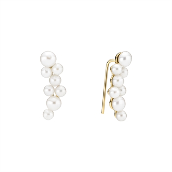 Ear cuff i 8 karat guld med ferskvandsperler, 5,5 mm – Lund Copenhagen