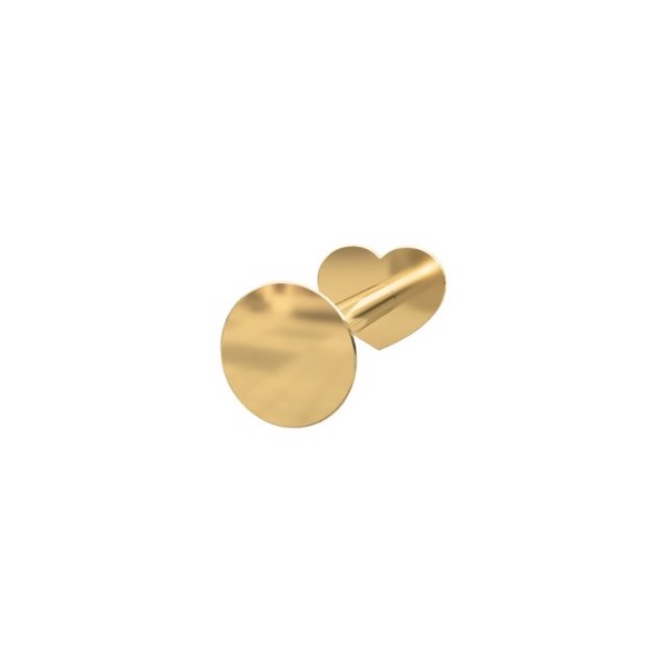 Nordahl\'s PIERCE52 labret-piercing 14 kt. guld med rund plade
