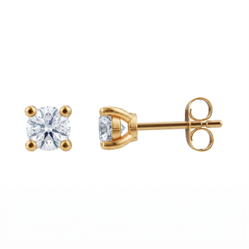 Luxury Solitaire ørestikkere, med i alt 0,50 ct Labgrown diamant i 14 kt guld