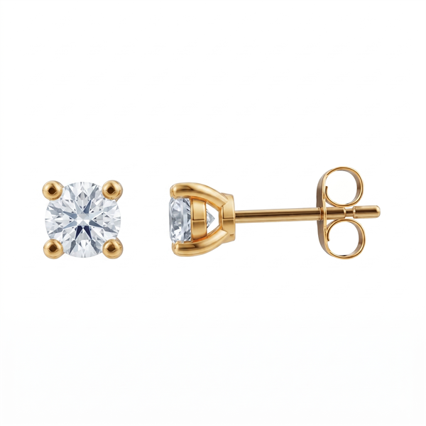 Luxury Solitaire ørestikkere, med i alt 0,50 ct Labgrown diamant i 14 kt guld