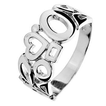 Futuristisk sølv ring med hjerter