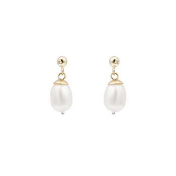 L&G poleret 8 kt. Guld Pearls Øreringe
