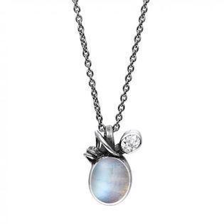 Rabinovich Midnight Moon collier i oxideret sterling sølv med månesten