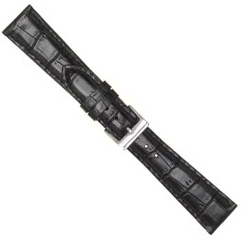 Urrem i sort blank imiteret alligator skind, 12-22 mm – urrem fra Houmann