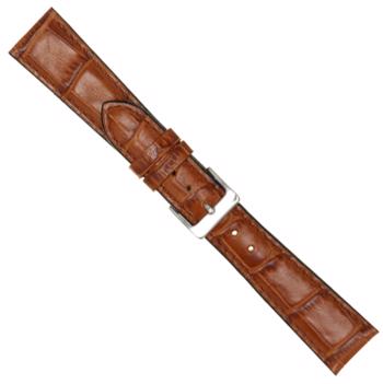 Urrem i cognac blank imiteret alligator skind, 12-22 mm – urrem fra Houmann