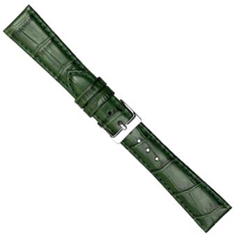 Urrem i mørkegrøn blank imiteret alligator skind, 12-22 mm – urrem fra Houmann