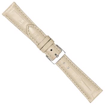 Urrem i elfenben blank imiteret alligator skind, 12-22 mm – urrem fra Houmann