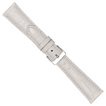 Urrem i hvid blank imiteret alligator skind, 12-22 mm – urrem fra Houmann