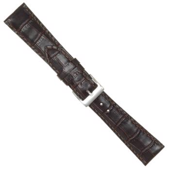 Urrem i mørkebrun imiteret alligator skind i ekstra lang, 12-20 mm – urrem fra Houmann