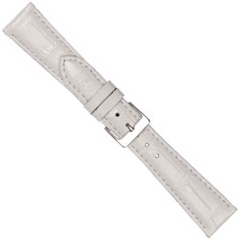 Urrem i hvid blank imiteret alligator skind i ekstra lang, 12-20 mm – urrem fra Houmann